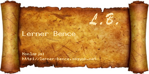 Lerner Bence névjegykártya